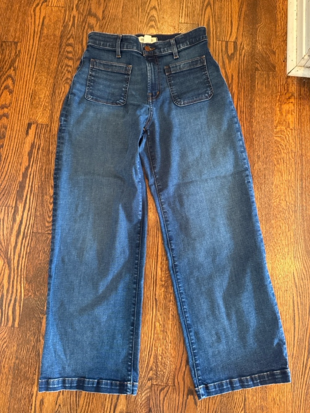Women's Wide-Leg Dark Blue Jeans